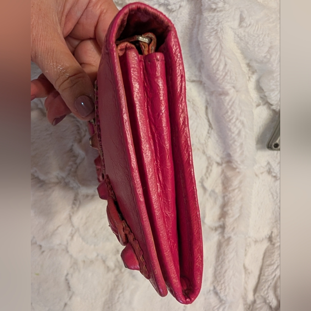 Balenciaga Pink Leather Women's Wallet As Is - Picture 7 of 13